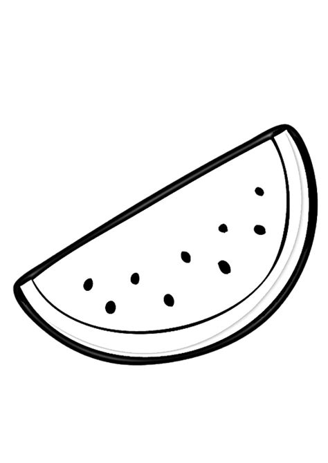 Coloring Pages | Easy Watermelon Slice Coloring Page