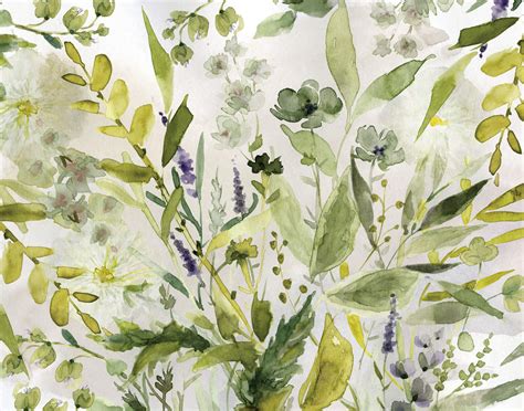 Olive Green Plants Wallpaper by Carol Robinson | Wallsauce US