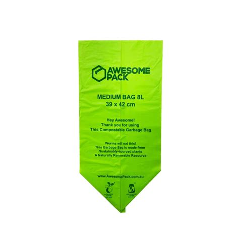 Compostable Bin Liners 8L Kitchen Garbage Bags Biodegradable [39x42cm]