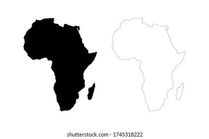 Africa Continent Silhouette Line Style World Stock Vector (Royalty Free) 1745318222 | Shutterstock