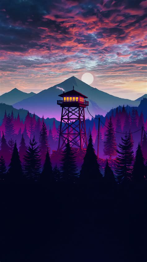 Free download Forest Scenery Watchtower Firewatch Wallpaper iPhone Phone 4K 4260e [2160x3840 ...
