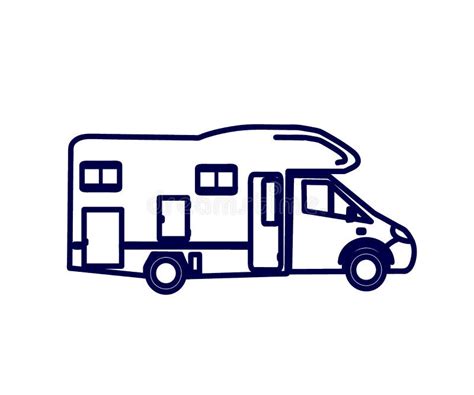 Caravan in the Background. Camper. Auto Camping. Symbol. Vector Stock Vector - Illustration of ...