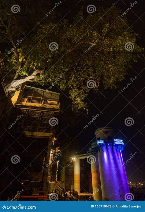 Varanasi ghat at night stock photo. Image of ghat, ganga - 165719678