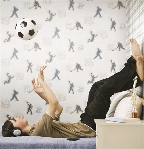 Wallpaper for boys, Sports Figures by Warner Wallcoverings. Available through Guthrie Bowron ...