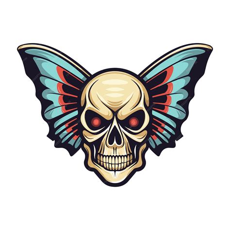 Premium Vector | Skull wings illustration hand drawn logo design