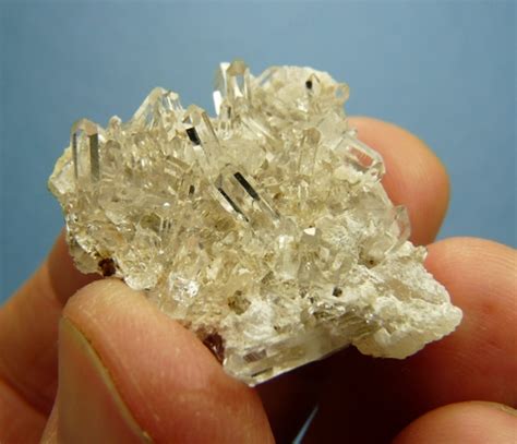 Clear Quartz Crystals on Calcite