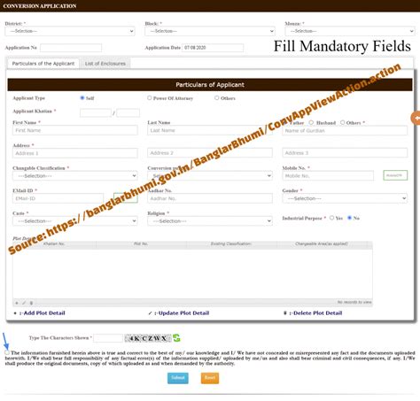 Banglarbhumi Land Conversion Application at banglarbhumi.gov.in