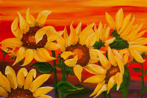 Pick My Brains Art: Sunflower Sunset-SOLD