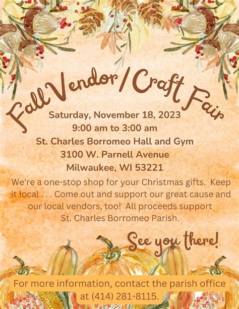 St. Charles Borromeo Fall Vendor/Craft Fair, St. Charles Borromeo ...