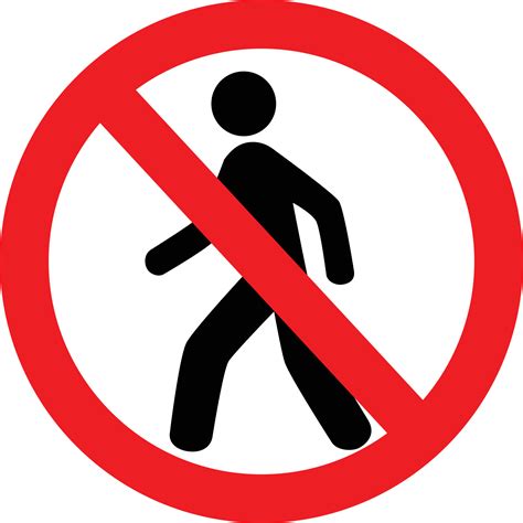 No Walking Sign Vector Art, Icons, and Graphics for Free Download