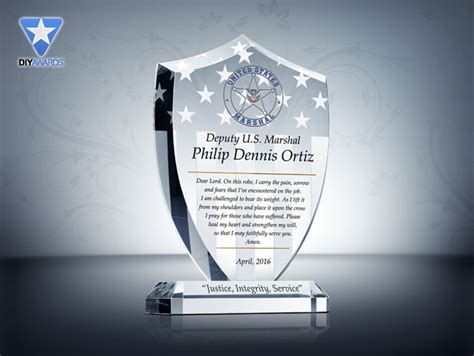 Sheriff's Prayer Plaque - Etched Crystal Award & Plaque Samples