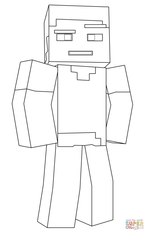 Minecraft Steve coloring page | Free Printable Coloring Pages