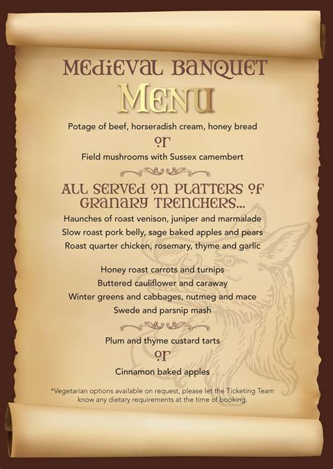 Medieval Banquet menu | Geronimo Stilton: Medieval Times | Pinterest ...