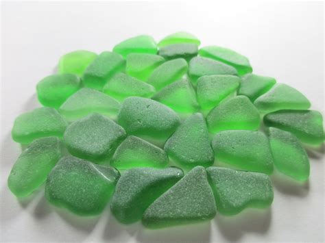 GENUINE SEA GLASS 30 Green Natural Unaltered Real Surf Tumbled - Etsy