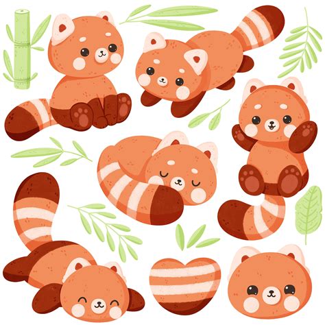 Cute Kawaii Printable Red Panda Clipart / Commercial Use/ PNG - Etsy