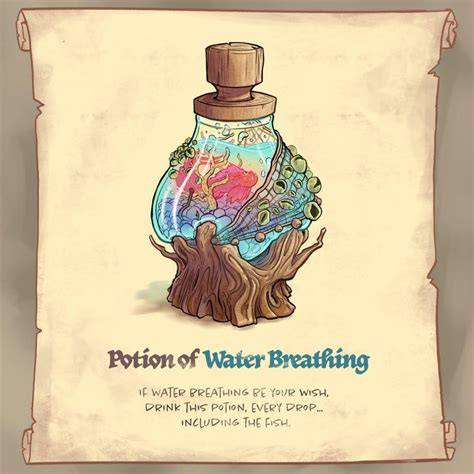 [OC][Art] Potion of water breathing illustration card : DnD | Dungeons and dragons homebrew ...