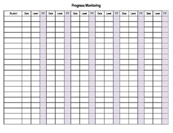 Reading Progress Monitoring Template by Color and Content | TpT