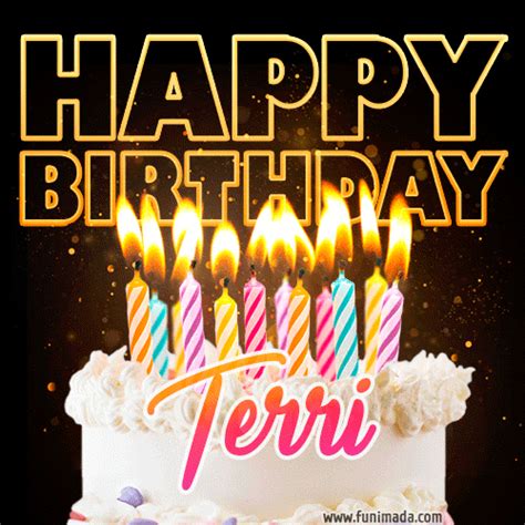 Terri - Animated Happy Birthday Cake GIF Image for WhatsApp | Funimada.com