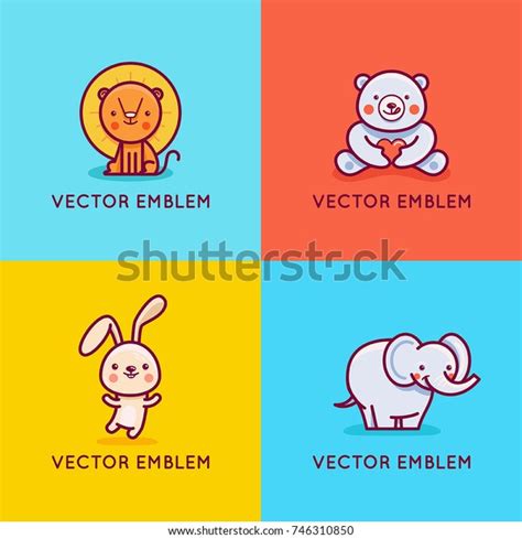 Vector Set Logo Design Templates Cartoon Stock Vector (Royalty Free ...