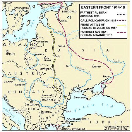 Eastern Front | Wereldoorlog 1 in kaarten (Maps of World War 1 ...