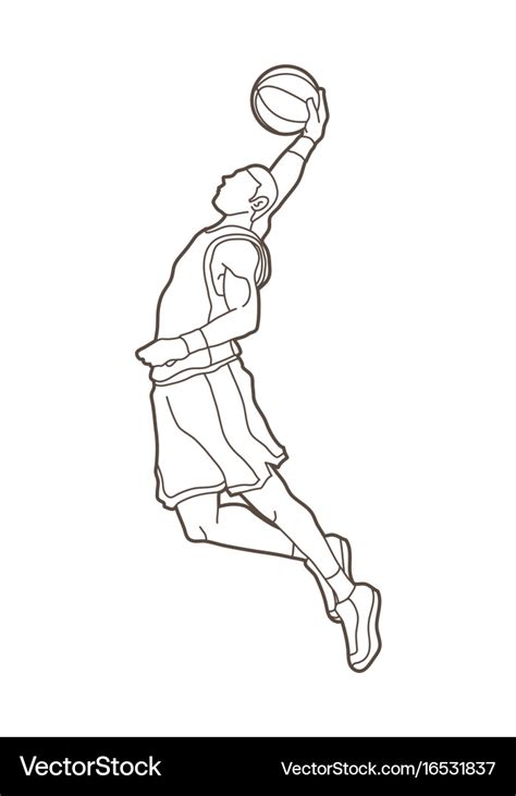 How To Draw Basketball Players Dunking