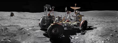 Astronaut John Young with the lunar rover during Apollo 16 : r/space