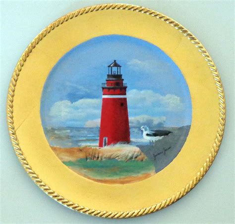 Lighthouse Plate Painting by James Jones | Fine Art America