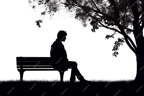 Premium AI Image | silhouette design of a person sitting on a park bench