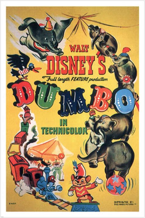 Dumbo Movie Poster 1941 Vintage Cartoon - Etsy