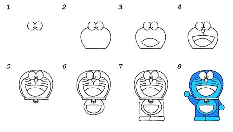 How to draw Doraemon Cartoon step by step - Drawing Photos