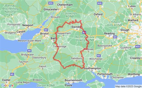 Map Of Wiltshire - County In South West England, UK