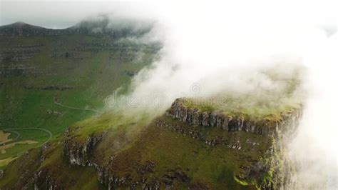 Aerial Drone View of Kalsoy Island Hidden in the Mist, Faroe Islands. Stock Footage - Video of ...