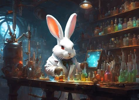 Rabbit Scientist - (4 images/open) - AI Generated Artwork - NightCafe Creator