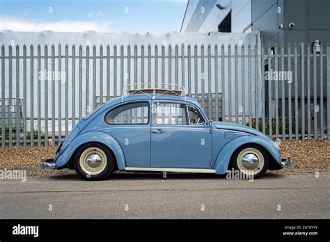 classic blue VW beetle Stock Photo - Alamy