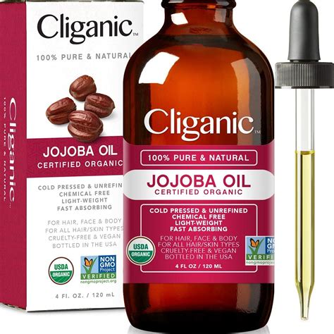 Certified Organic Jojoba Oil 120ml | 100% Pure Natural Cold Pressed ...