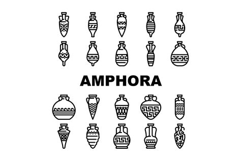 Amphora Antique Earthenware Jar Icons Graphic by sevvectors · Creative ...