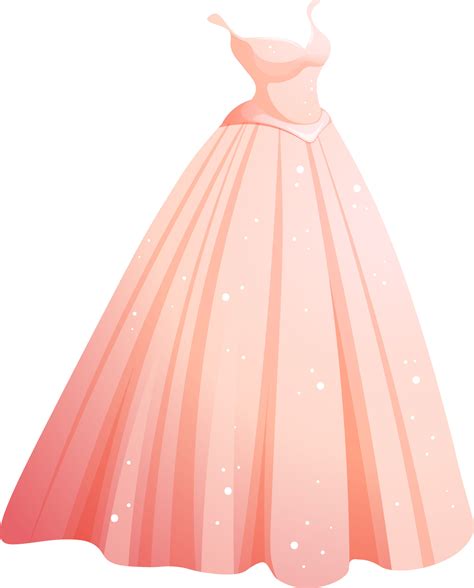 Cartoon wedding dress, long pink bride or princess dress isolated ...