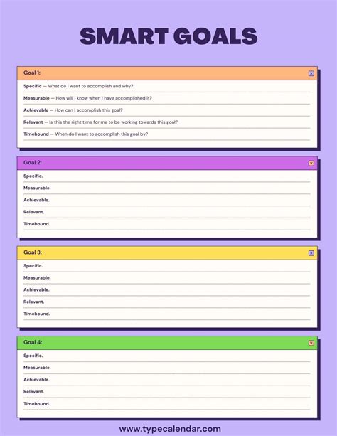 Free Printable SMART Goals Templates [Word, Excel, PDF]