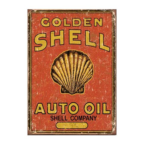 Golden Shell auto oil company! vintage metal signs retro tin plate the ...