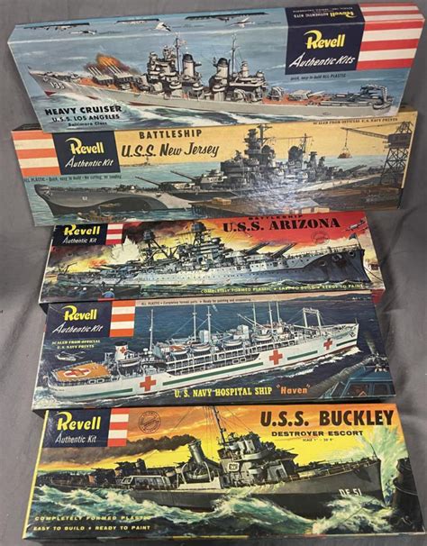 Bid Now: (5) Boxed Revell Military Ship Model Kits - December 3, 0122 ...