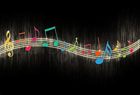 Music Notes auf schwarzem Hintergrund | Stockfoto | Colourbox