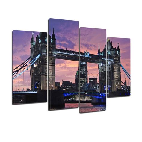 London Bridge England 4 Piece Canvas Wall Art Image Pictures Of London ...