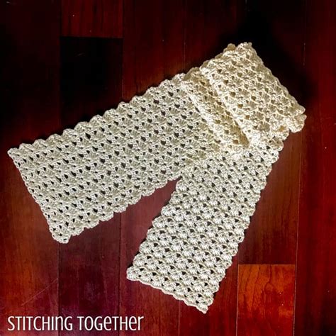 Seashore Shell Stitch Scarf - Free Crochet Pattern