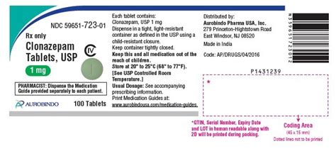 Clonazepam: Package Insert - Drugs.com