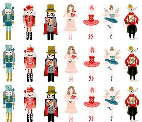 nutcracker appliques - 6" tall characters for appliques fabric - andrea ...