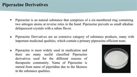 PPT - Molecular structure of piperazine derivatives PowerPoint Presentation - ID:7356485