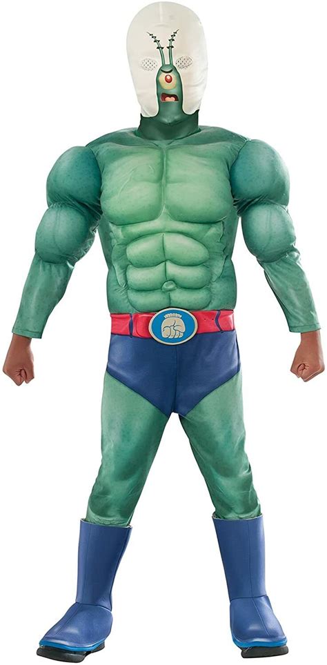 Plankton Muscle Chest + Mask Child Costume | Halloween Spongebob Movie Cartoon | eBay