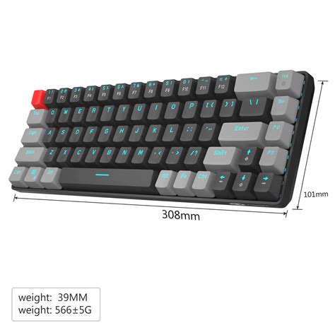 Buy 60 Percent Gaming Mechanical Keyboard, Minimalist MK-Box Blue Backlit Compact 68 Keys Wired ...