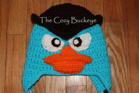 Perry the Platypus Hat Phineas & Ferb Disney Character Hat Halloween Costume Sizes Newborn ...