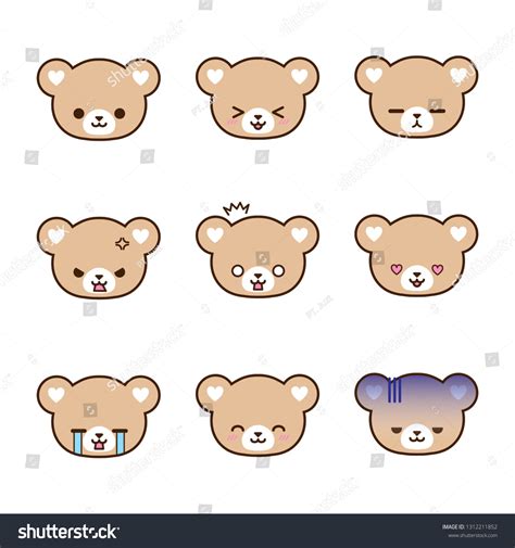 Set Bear Emoticons Different Expressions Emoji Stock Vector (Royalty Free) 1312211852 | Shutterstock